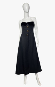 Rebecca De Ravenel black strapless dress