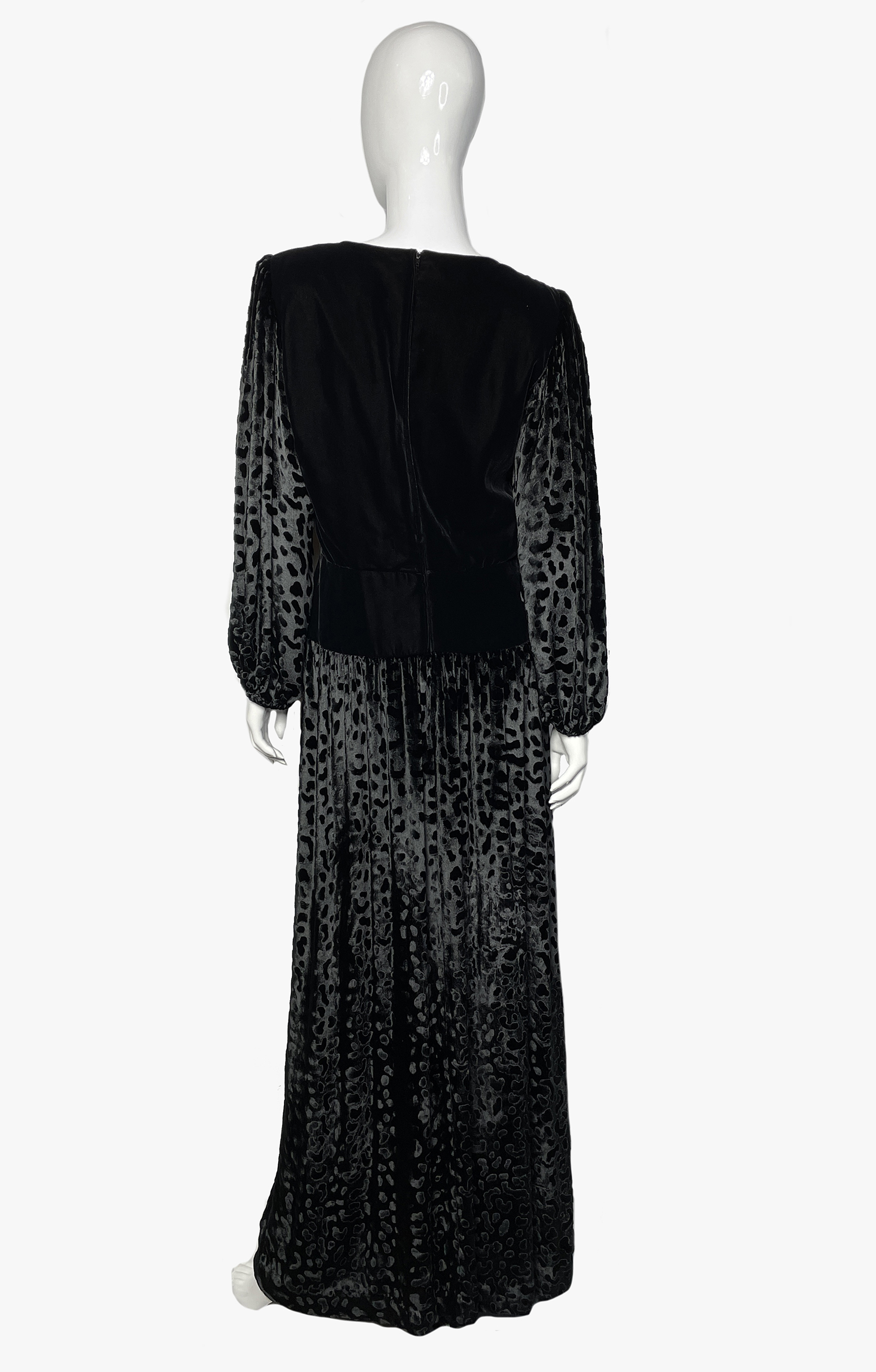 Vintage Yves Saint Laurent velvet dress, 1980s-3