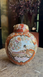 Vintage Vase Satsuma Style Geisha Floral Design