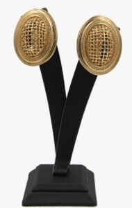 Vintage Dior Oval Woven Clip-On Earrings, 1980s