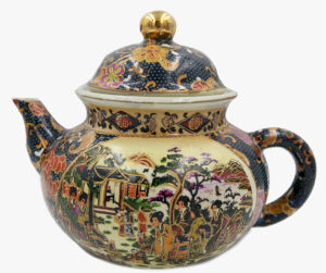 Oriental print multicolour teapot,1950S