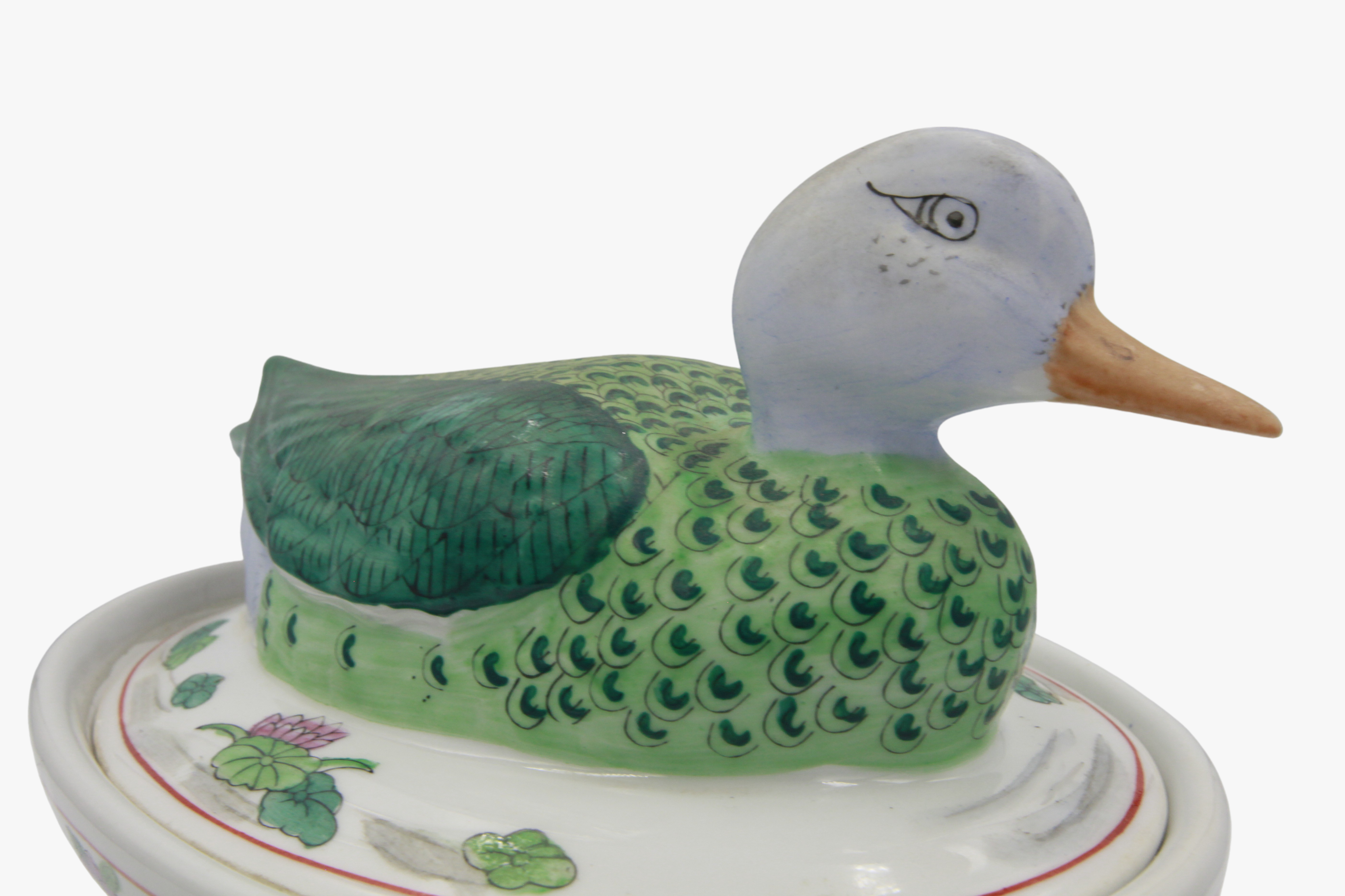 Hand painted duck pate dish,1980S-2