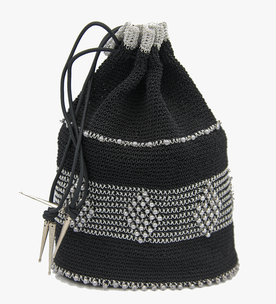 Vintage Knitted Bucket Bag, 1970s-