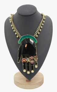 Hamsa Enameled Gold-tone Necklace,2010S