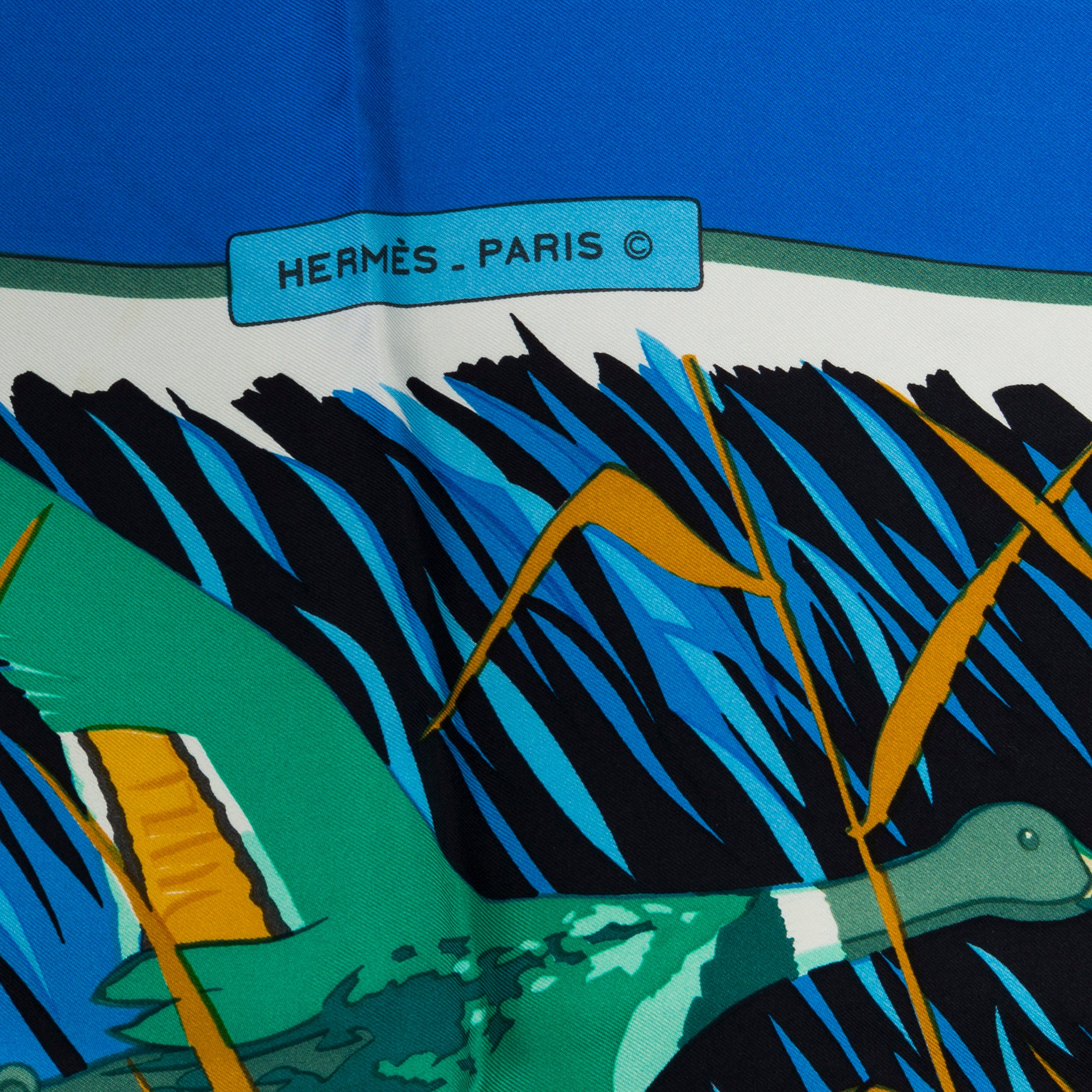 Hermes Vintage Cols Verts Silk Scarf,1990S-1