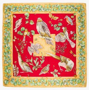 Hermes Vintage La Vie Au Grand Silk Scarf, 1980s