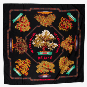 Hermes Vintage Les Beaux Jours de Bonsai Silk Scarf