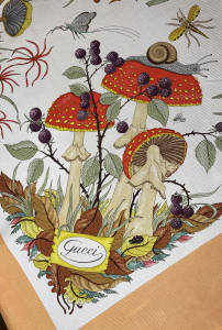 Vintage Gucci Fungi Silk Scarf, 1970s