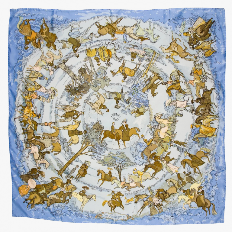 エルメス　ヴィンテージ　スカーフ　カレ90　les amazones Hermes Vintage Les Amazones Silk Scarf - MANHATTAN'S BABE