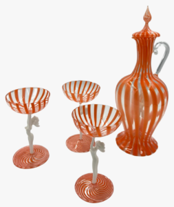 Striped Bimini Glass Set,1930S