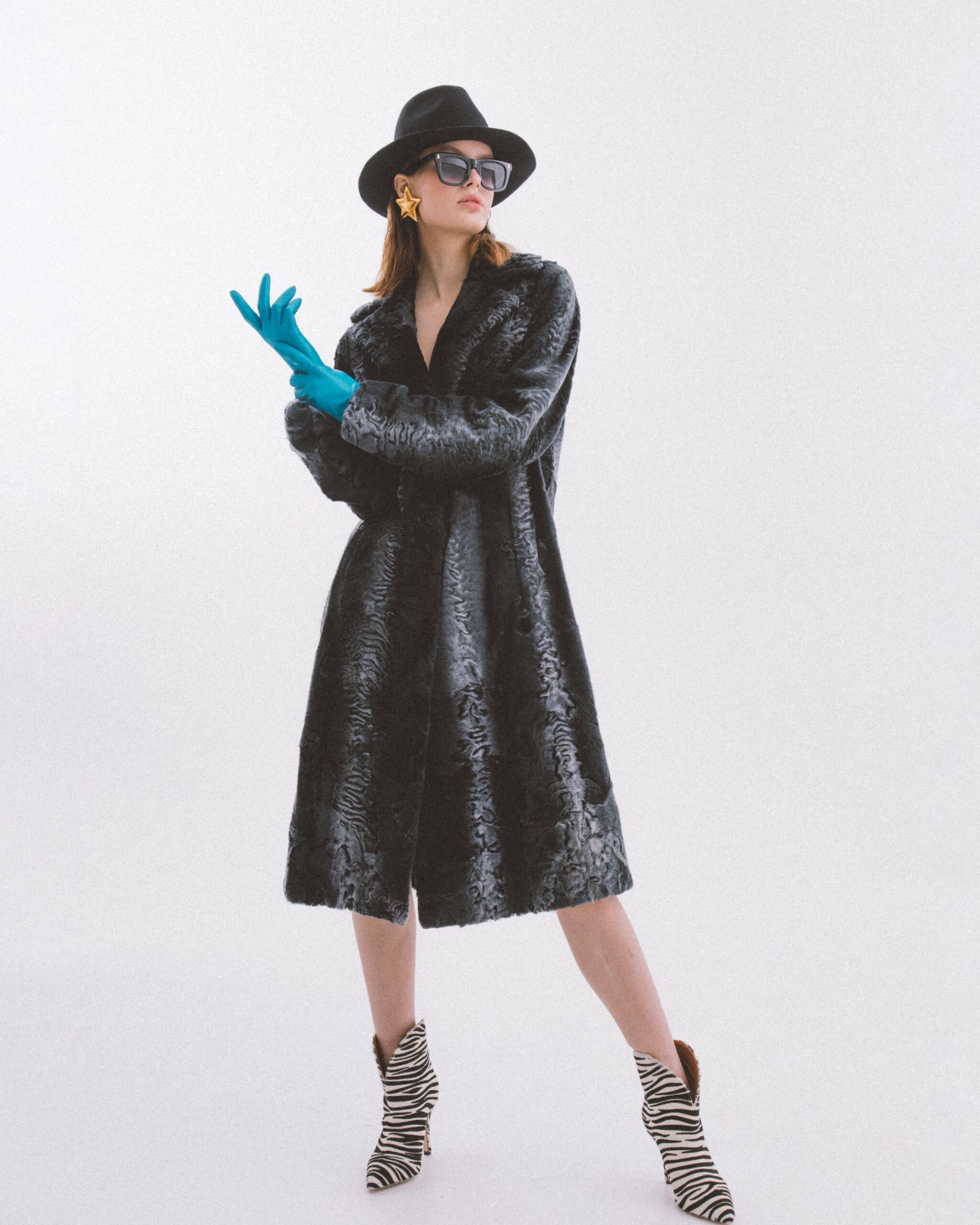 Upcycled Vintage Classic Style Swakara Fur Overcoat Blood&Honey X Manhattan’s Babe-