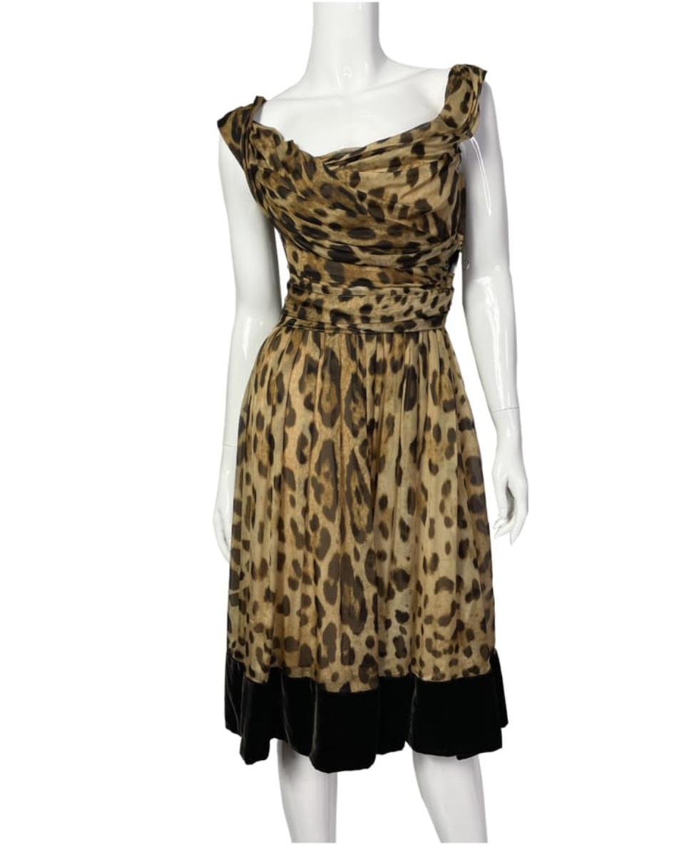 Silk leopard print corset dress by Dolce Gabbana-