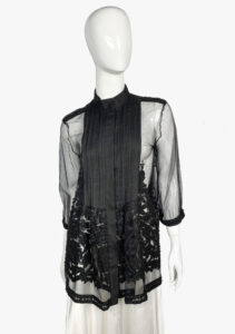 Roberto Cavalli sheer blouse with floral appliqué