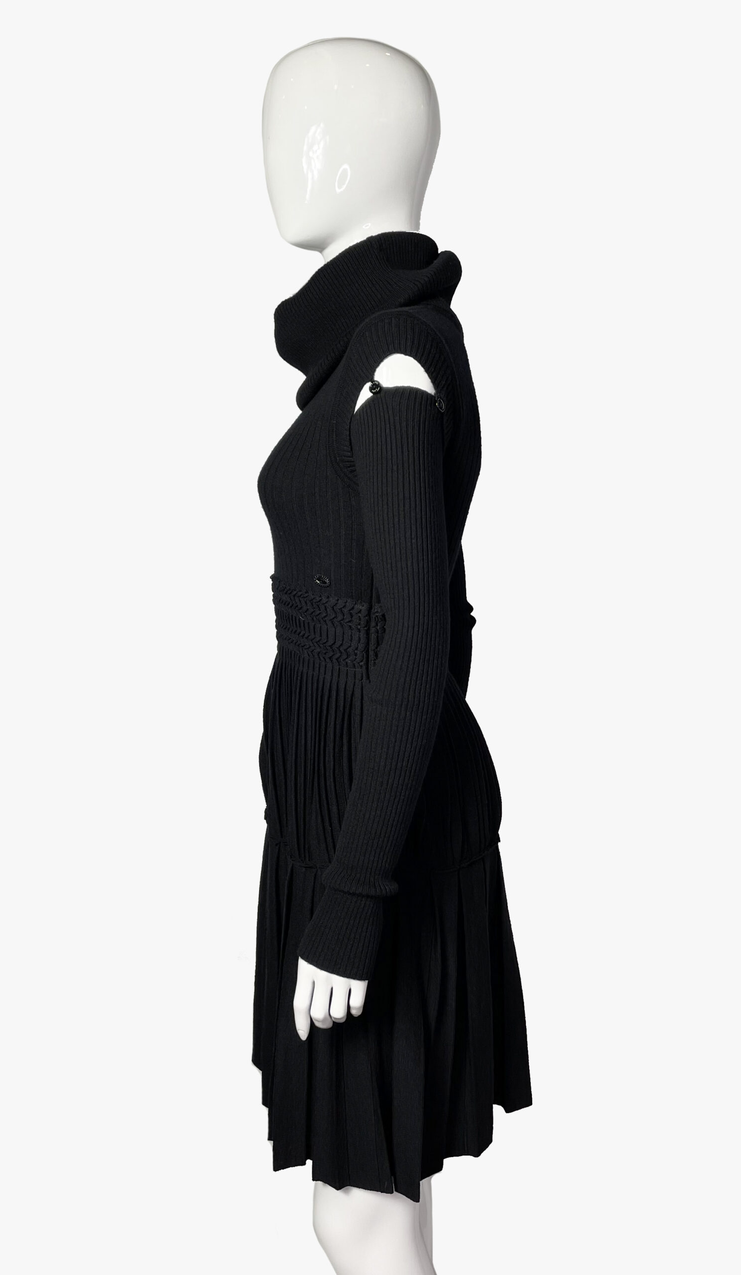 Chanel detachable sleeve wool dress-3