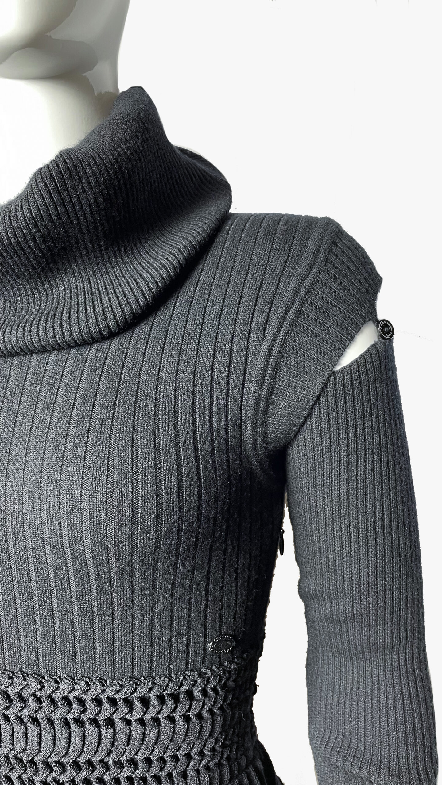 Chanel detachable sleeve wool dress-2