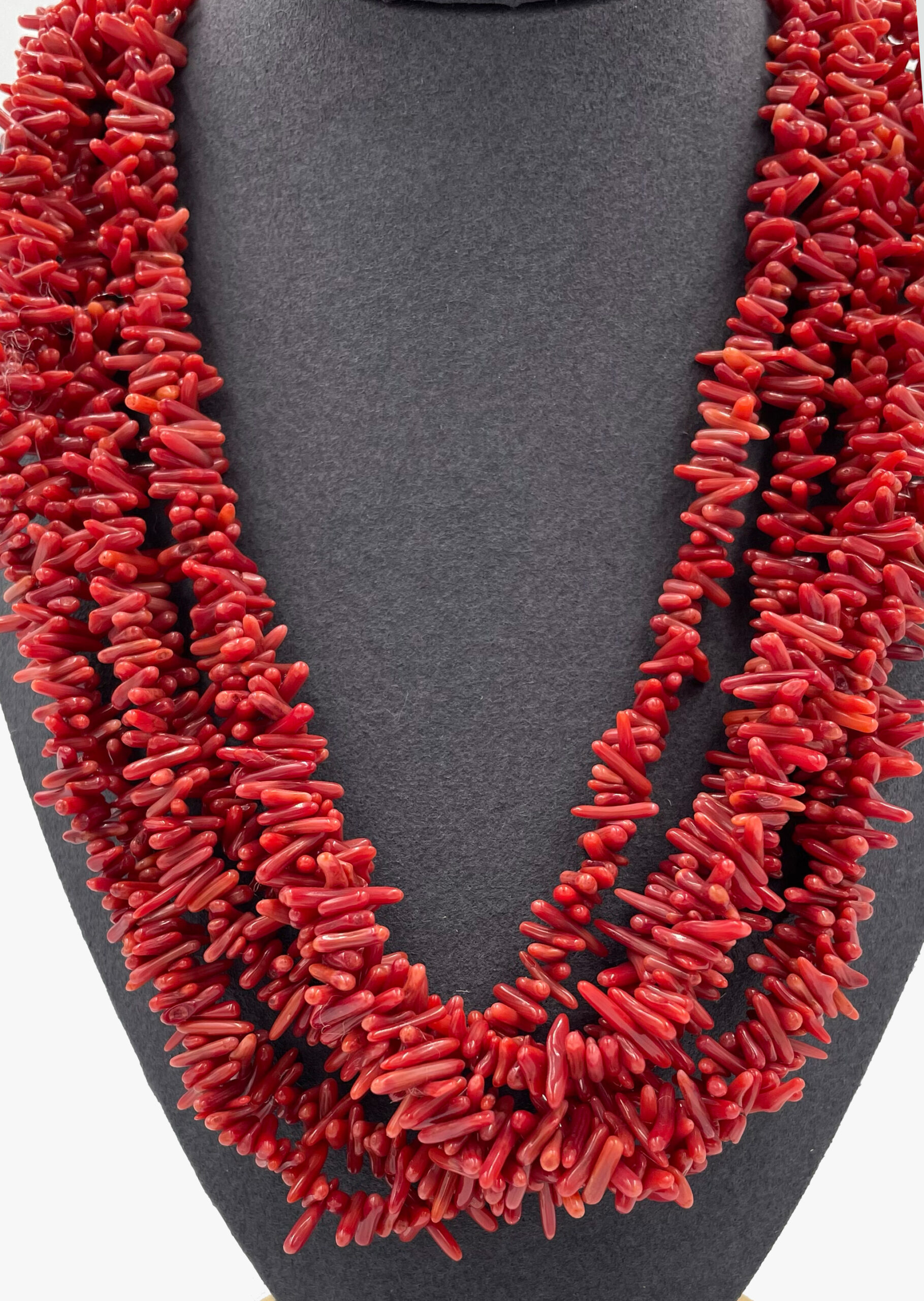 Vintage coral six strand necklace, 1980s-1
