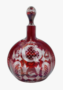 Egermann Bohemian сrystal ruby red clear glass decanter