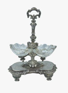 Antique Baccarat Double Crystal Salt Cellar 1880s