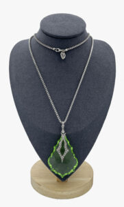 Stephen Webster Figural Green Glass Pendant on a silver chain