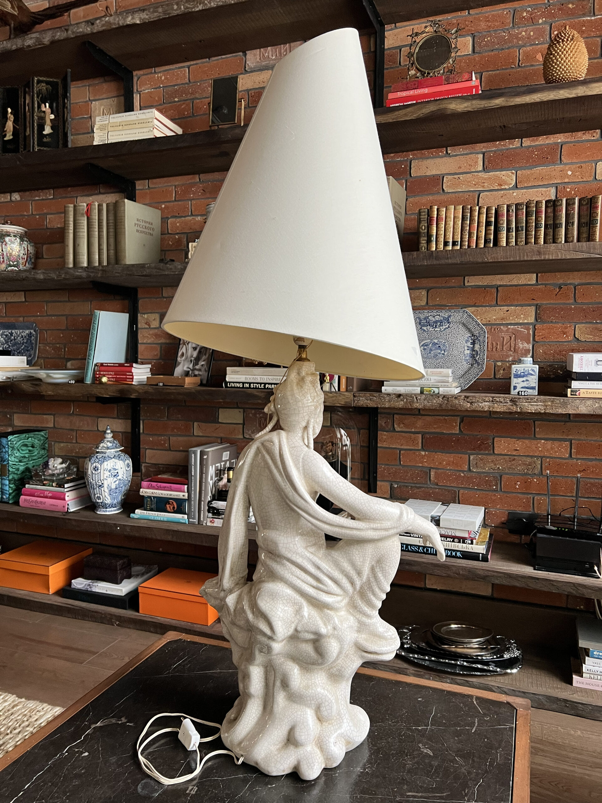 Vintage ceramic large lamp, 1960s-4