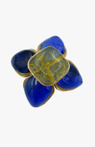 Vintage Chanel Gripoix Glass Flower Brooch, 1980s