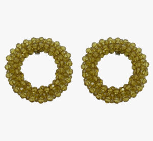 Dries Van Noten Hoop Beaded Clip-on Earrings, 2000s