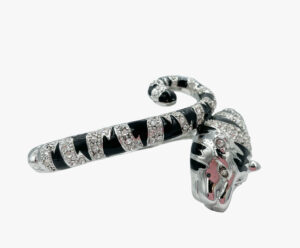 Modern tiger silver-tone bracelet with Rhinestone