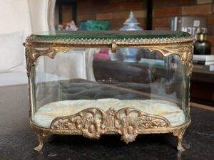 Antique glass box in art nouveau style, France