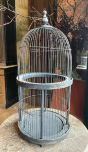 Antique wooden bird cage