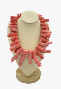 Massive pink coral necklace