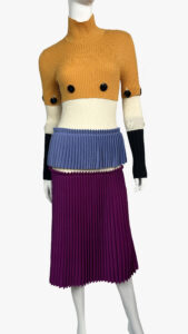 Salvetore Ferragamo knitted color block dress, 2016