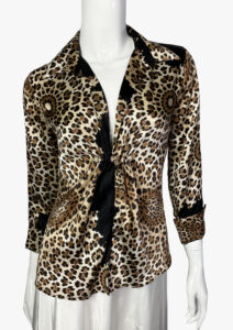 Roberto Cavalli animan print silk blouse