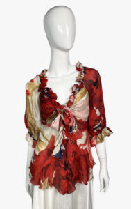 Roberto Cavalli floral print silk blouse