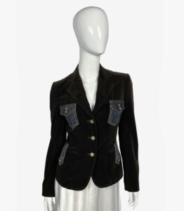 Dolce & Gabbana velvet jacket with denim patch pockets