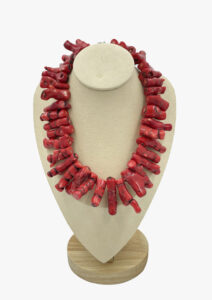 Massive red coral necklace