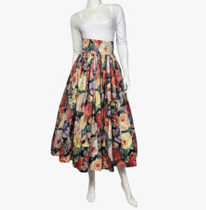 Floral print voluminous skirt