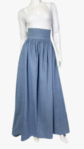 Denim high waist maxi skirt