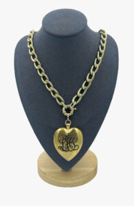 Vintage Satellite heart pendant chain necklace