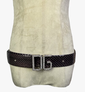 Dolce & Gabbana snake skin belt with rhinestone buckle