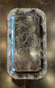 Vintage rectangular chrome tray