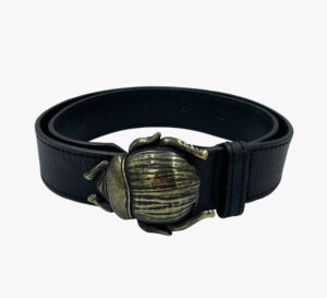 Leather Belt with Beetle Buckle