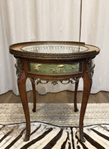 Antique french Louis XVI bronze curio side table