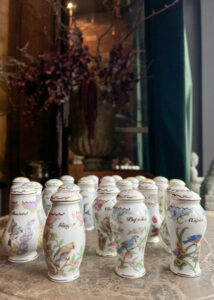 Lenox Fine Porcelain Birds and Blossoms Collection Spice Jars, 24 pieces