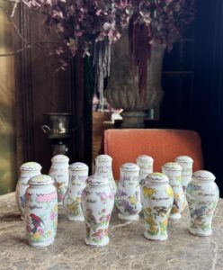Lenox Fine Porcelain Birds and Blossoms Collection Spice Jars, 12 pieces