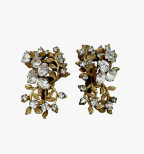 Antique rhinestones clip-on-earrings, 1930s