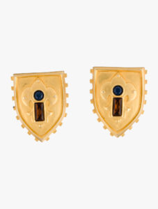 Karl Lagerfeld Crystal Shield Clip-On Earrings