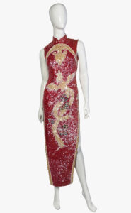 Evening dress embroidered with beads and sequins