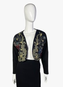 Vintage cardigan with applique and sequin