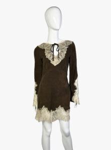 Valentino suede dress with lace