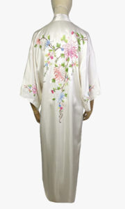 Vintage white silk embroidered robe